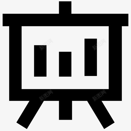 演示文稿条形图板图标svg_新图网 https://ixintu.com 图表 条形图 板 演示文稿 画架字形图标 统计