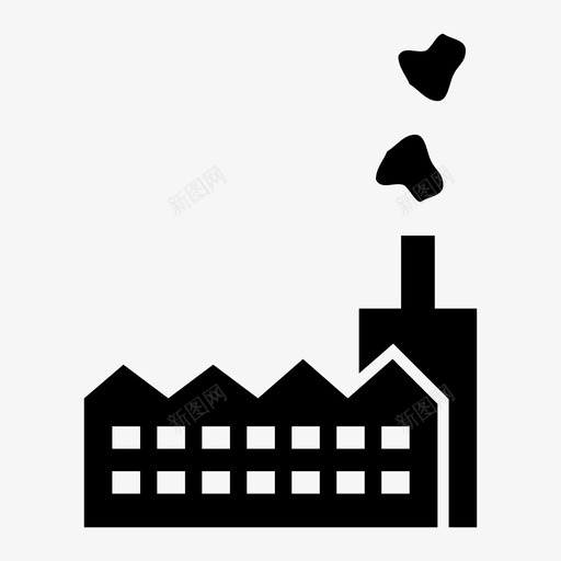 工厂建筑工业图标svg_新图网 https://ixintu.com 制造业 工业 工厂 建筑 烟雾