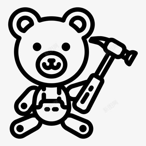 建筑工人玩具熊图标svg_新图网 https://ixintu.com 建筑工人 玩具熊