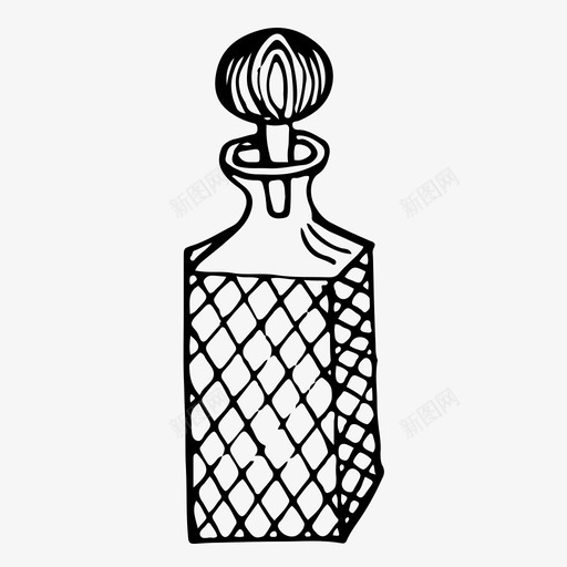 醒酒器酒精瓶子图标svg_新图网 https://ixintu.com 手绘 水瓶 瓶子 素描 酒精 醒酒器