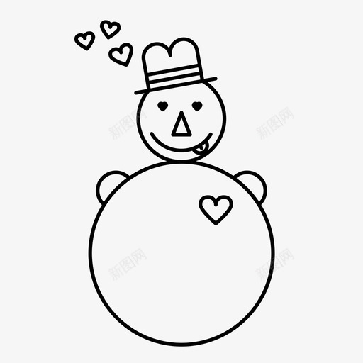 雪人在爱幸福心图标svg_新图网 https://ixintu.com 幸福 心 爱 雪人圣诞 雪人在爱