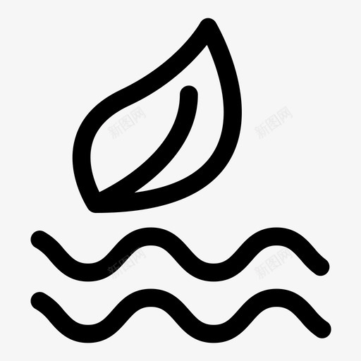 叶自然水图标svg_新图网 https://ixintu.com 叶 水 自然