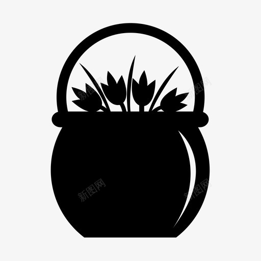 花篮花艺花匠图标svg_新图网 https://ixintu.com 农业园艺 花匠 花卉 花篮 花艺