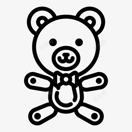泰迪熊童年可爱图标svg_新图网 https://ixintu.com 可爱 泰迪熊 玩具 童年