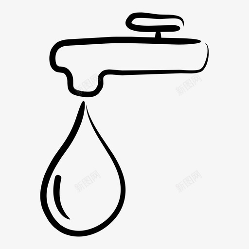 水龙头生态水滴图标svg_新图网 https://ixintu.com 水滴 水龙头 生态 自然生态