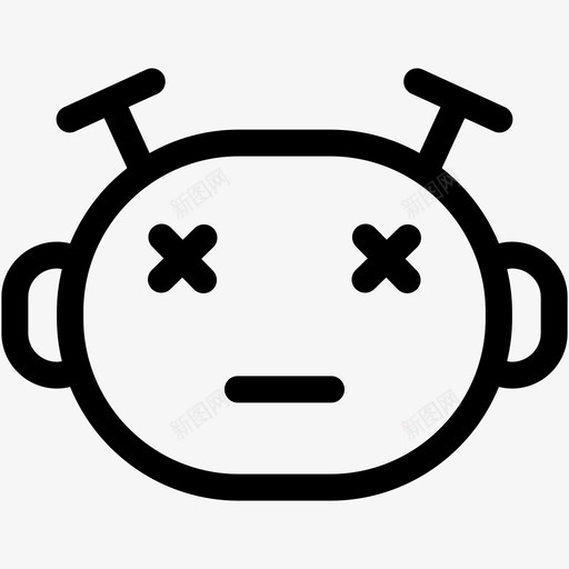 机器人表情死亡图标svg_新图网 https://ixintu.com 机器人表情 死亡