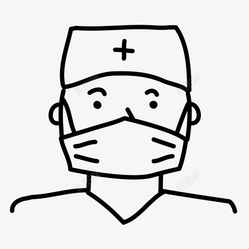 外科医生手绘健康图标svg_新图网 https://ixintu.com 健康 医疗 医院 外科医生 手绘
