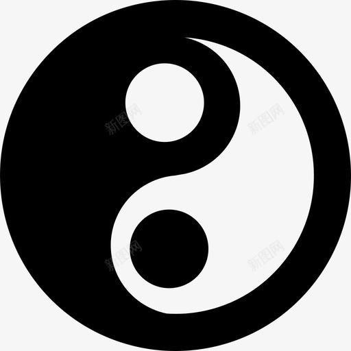 道教阴阳形状中国新年图标svg_新图网 https://ixintu.com 中国新年 形状 道教阴阳