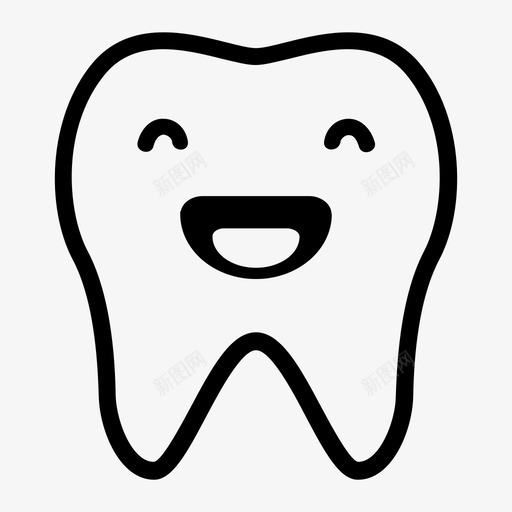 笑牙牙齿表情图标svg_新图网 https://ixintu.com 健康 卫生 牙齿 笑牙 表情