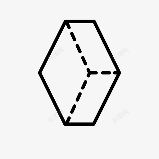 几何三维多边形六边形线型图标svg_新图网 https://ixintu.com 六边形 几何三维多边形 几何系列 线型 透视