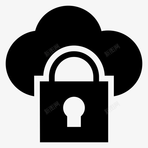 锁定时钟云保护图标svg_新图网 https://ixintu.com 云 保护 安全 安全标志图标第一卷 锁定时钟