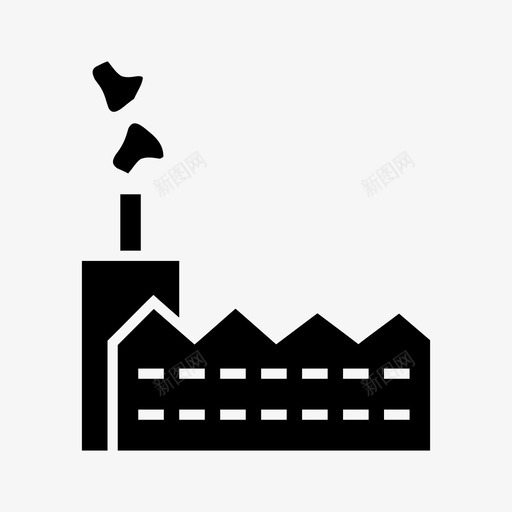 工厂建筑工业图标svg_新图网 https://ixintu.com 制造业 工业 工厂 建筑 烟雾