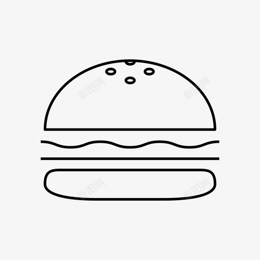 汉堡美国食品包子图标svg_新图网 https://ixintu.com 包子 快餐 汉堡 美国食品 食物线性图标