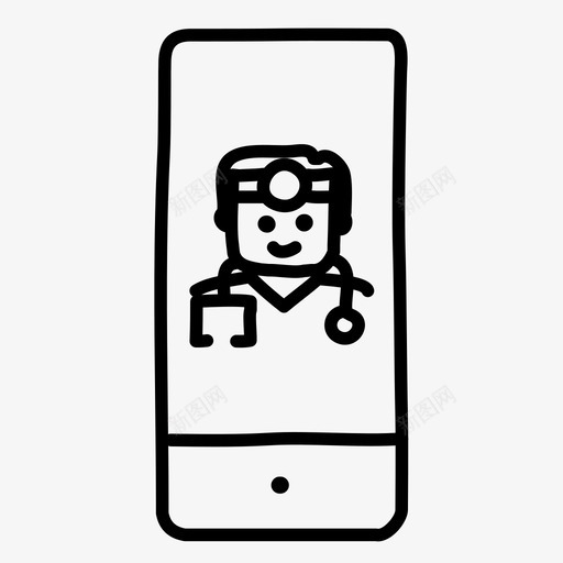 医生iphone健康医院图标svg_新图网 https://ixintu.com 健康 医生iphone 医疗 医院