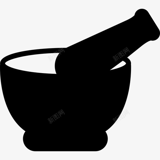 药碗药臼齿图标svg_新图网 https://ixintu.com 固体 杵 臼齿 药 药碗