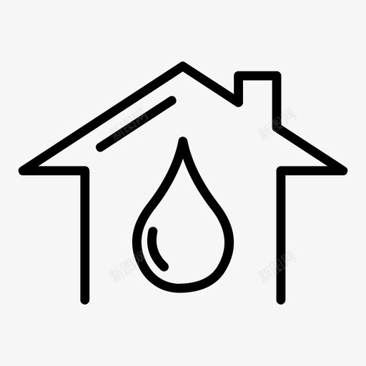 水屋滴水生态图标svg_新图网 https://ixintu.com 水屋 滴水 生态 自然生态薄