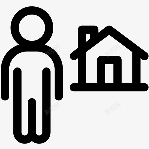 独栋建筑住宅图标svg_新图网 https://ixintu.com 人 住宅 商业营销大纲 建筑 独栋