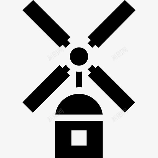 风车风能风力发电机图标svg_新图网 https://ixintu.com 能量雕文图标 风力发电机 风能 风车