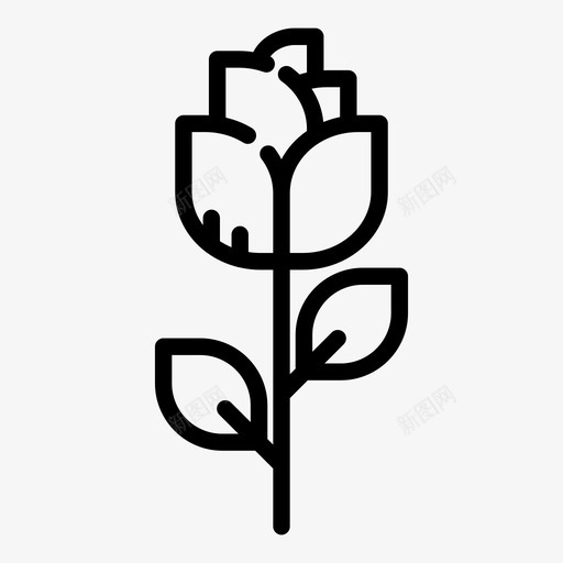 花玫瑰花植物图标svg_新图网 https://ixintu.com 玫瑰 花 花植物
