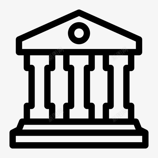 法院银行大楼图标svg_新图网 https://ixintu.com 博物馆 大楼 法院 银行