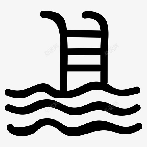 游泳池台步海图标svg_新图网 https://ixintu.com 体育健身手绘 台步 度假 楼梯 水 海 游泳池