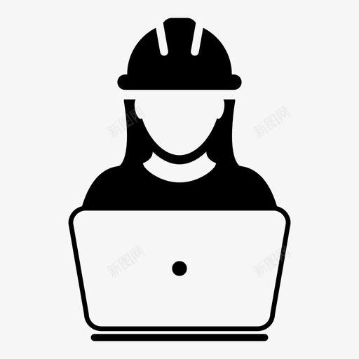 建筑师建筑商工程师图标svg_新图网 https://ixintu.com 女性 工程师 建筑商 建筑工人图标业务矢量样式6 建筑师 笔记本电脑