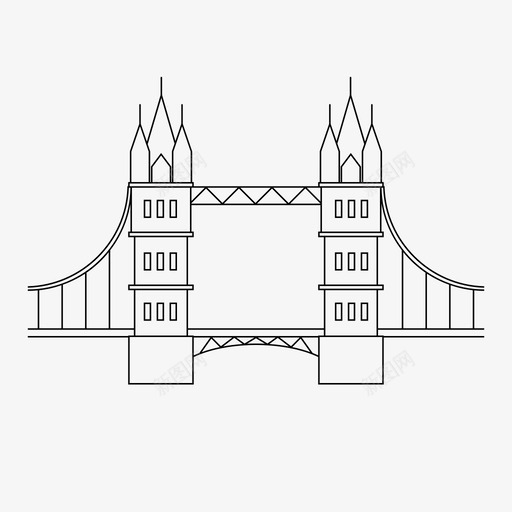 塔桥伦敦纪念碑图标svg_新图网 https://ixintu.com 伦敦 塔桥 景点 游客 纪念碑