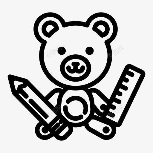 泰迪熊建筑师钢笔图标svg_新图网 https://ixintu.com 建筑师 泰迪熊 玩具 钢笔
