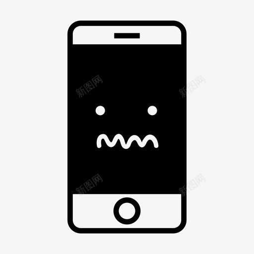 困惑的情绪手机不适图标svg_新图网 https://ixintu.com 不适 困惑的情绪 手机
