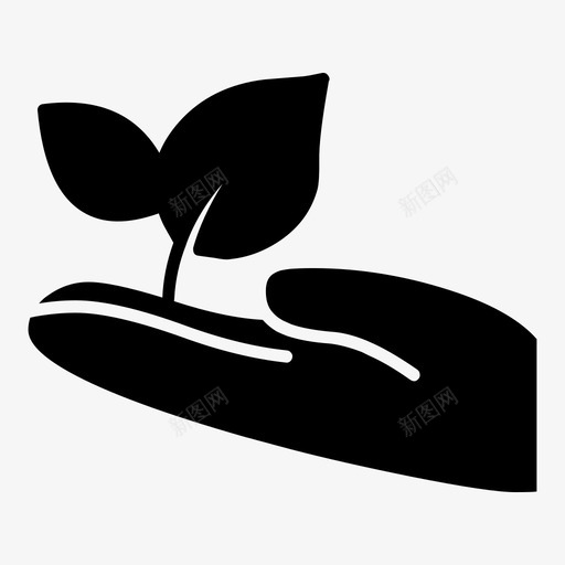 生长生态手图标svg_新图网 https://ixintu.com 叶 手 植物 生态 生长 自然生态坚实