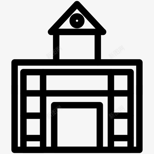 消防站消防队大楼图标svg_新图网 https://ixintu.com 大楼 建筑物 水龙带 消防站 消防队 消防队员