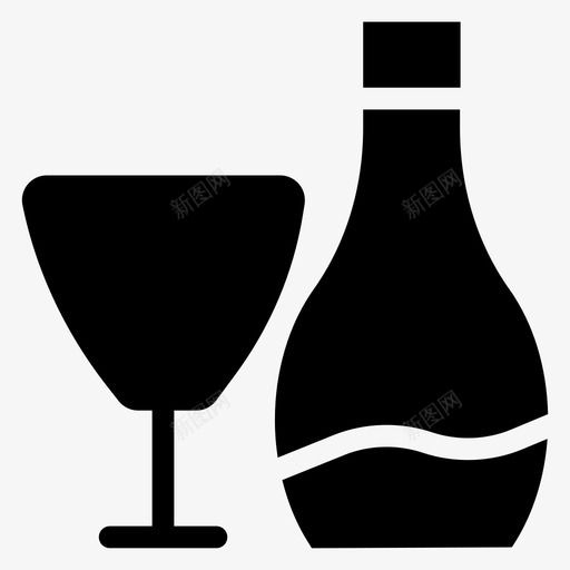 酒精饮料玻璃图标svg_新图网 https://ixintu.com 玻璃 葡萄酒 酒店 酒精 食品和饮料雕文图标 饮料