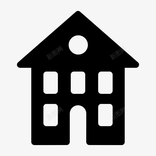 房屋建筑物建筑块图标svg_新图网 https://ixintu.com 办公楼 建筑块 建筑物 房屋