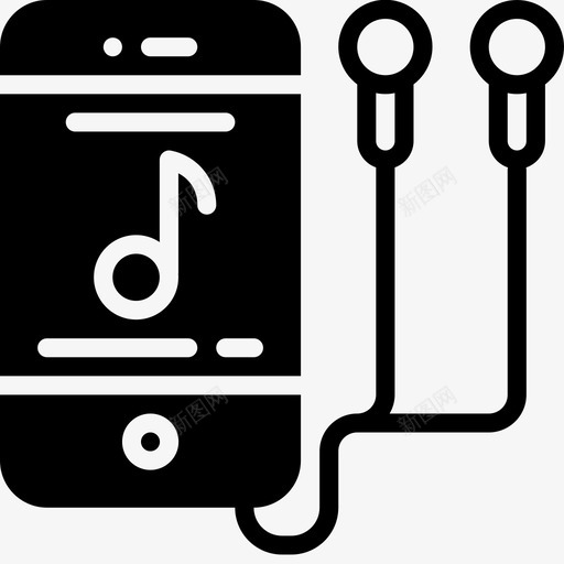 智能手机耳机iphone图标svg_新图网 https://ixintu.com iphone 播放器 智能手机 歌曲 耳机 音乐