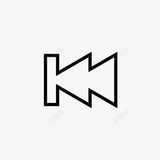 倒带后退倒带按钮图标svg_新图网 https://ixintu.com 倒带 倒带按钮 后退 音乐