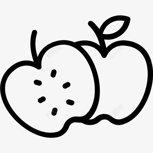 半苹果苹果片水果图标svg_新图网 https://ixintu.com 健康饮食 半苹果 水果 苹果片 苹果系列图标