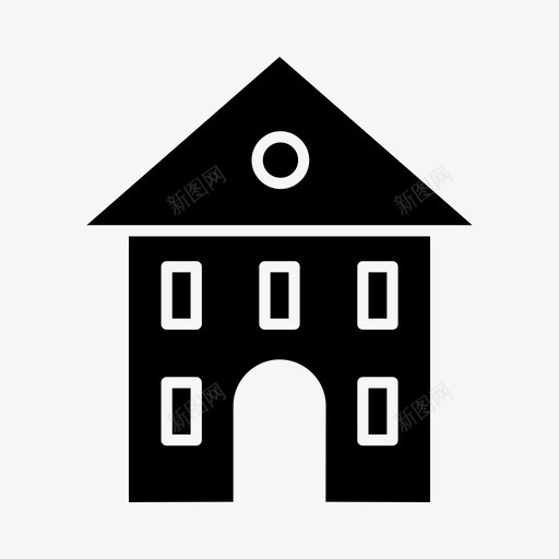 房屋建筑物建筑块图标svg_新图网 https://ixintu.com 办公楼 建筑块 建筑物 房屋
