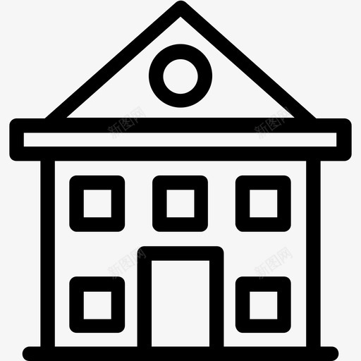 图书馆建筑历史建筑图标svg_新图网 https://ixintu.com 博物馆 历史建筑 图书馆 学校 建筑 校舍线图标 纪念馆