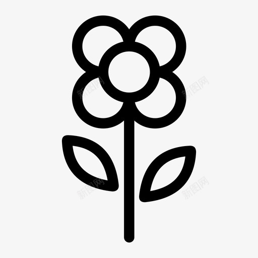 花绿叶图标svg_新图网 https://ixintu.com 叶 植物 绿 自然 花