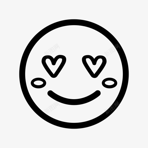 脸红表情符号快乐心图标svg_新图网 https://ixintu.com 微笑 心 快乐 脸红表情符号 表情