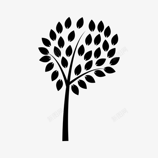 树树叶自然图标svg_新图网 https://ixintu.com 树 树叶 符号 自然