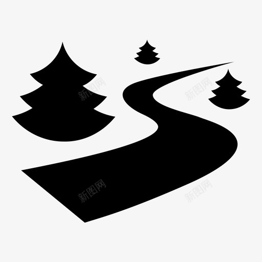 景观森林自然图标svg_新图网 https://ixintu.com 景观 树木 森林 河流 自然 道路