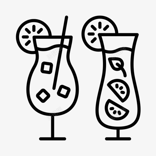鸡尾酒酒酒保图标svg_新图网 https://ixintu.com 服务员 玻璃杯 酒 酒保 饮料 鸡尾酒