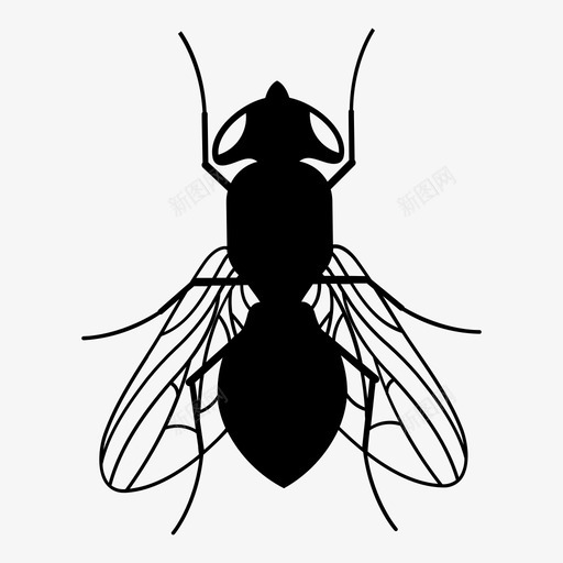 苍蝇虫子昆虫图标svg_新图网 https://ixintu.com 害虫 昆虫 翅膀 苍蝇 虫子