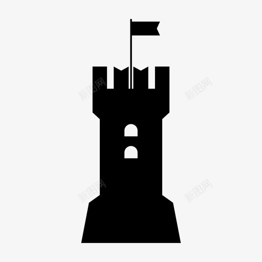 城堡建筑中世纪图标svg_新图网 https://ixintu.com 中世纪 古老 城堡 塔楼 建筑