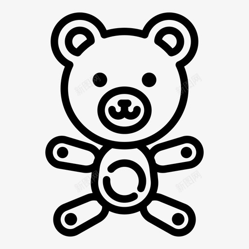 泰迪熊童年礼物图标svg_新图网 https://ixintu.com 泰迪熊 玩具 礼物 童年