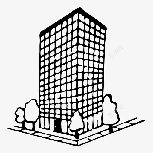 建筑房屋素描图标svg_新图网 https://ixintu.com 建筑 房屋 手绘 摩天大楼 素描
