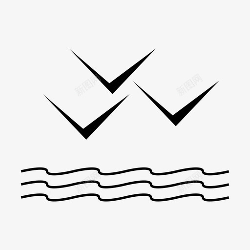 海鸥沙滩鸟图标svg_新图网 https://ixintu.com 沙滩 海鸥 鸟