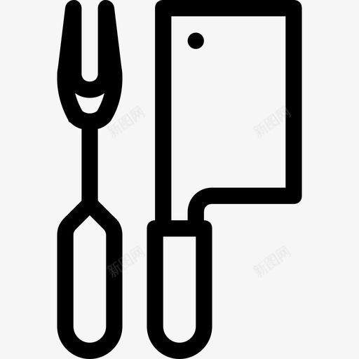 切肉刀和叉子厨师厨房图标svg_新图网 https://ixintu.com 刀 切肉刀和叉子 厨师 厨房