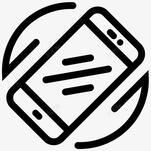 屏幕旋转加速计自动旋转图标svg_新图网 https://ixintu.com 加速计 屏幕旋转 智能手机 自动旋转
